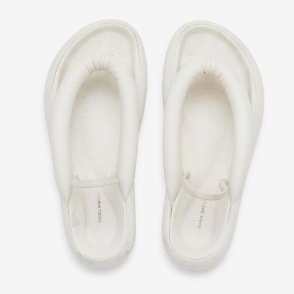 Isabel Marant Orene Leather Flatform Sandals White Size 10 - Picture 3 of 15